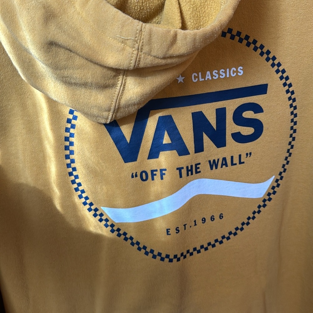 Men’s mustard, yellow vans off the wall hooded sweatshirt - Picture 3 of 3